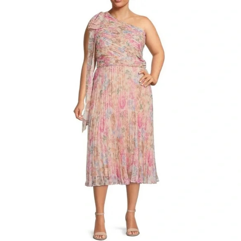 Alex Marie Floral One Shoulder Dress